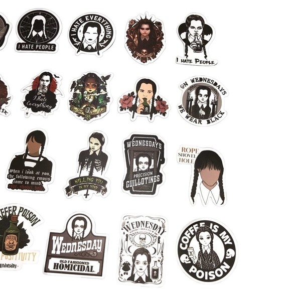 Wednesday Addams Assorted Stickers 23 Stickers - Picture 7 of 8